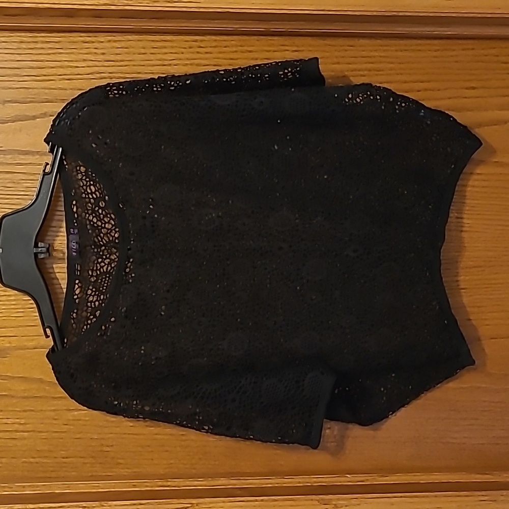 Black bathing suit top cover up size 10